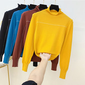 Bluza de dama moderna cu guler inalt in mai multe culori