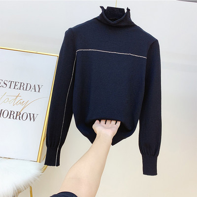 Bluza de dama moderna cu guler inalt in mai multe culori