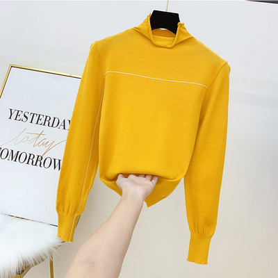 Bluza de dama moderna cu guler inalt in mai multe culori