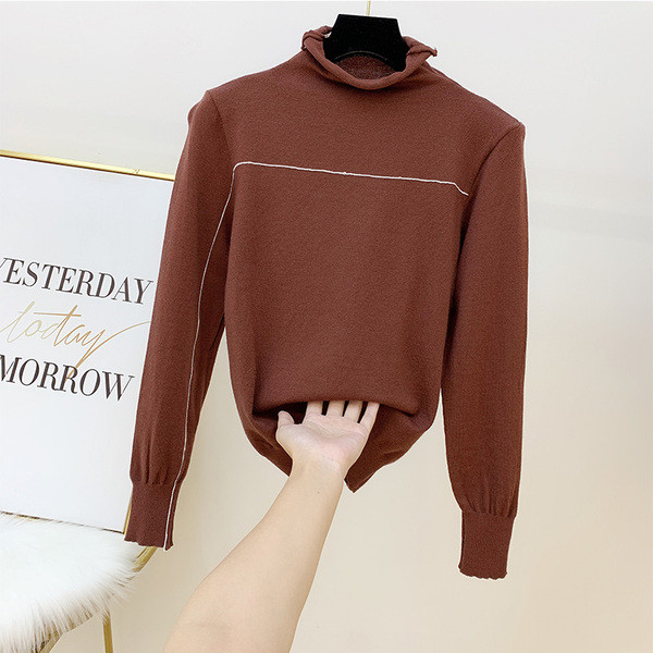 Bluza de dama moderna cu guler inalt in mai multe culori