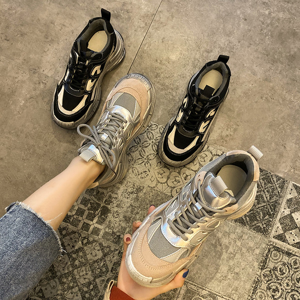 Tenisi casual dama cu talpa aspra in doua culori