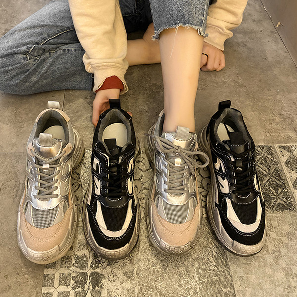 Tenisi casual dama cu talpa aspra in doua culori