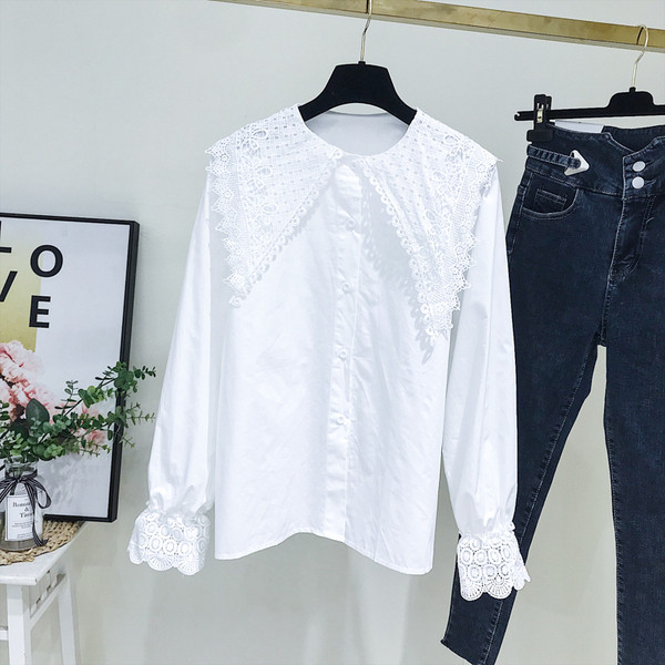 Camasa de dama model nou cu broderie alb