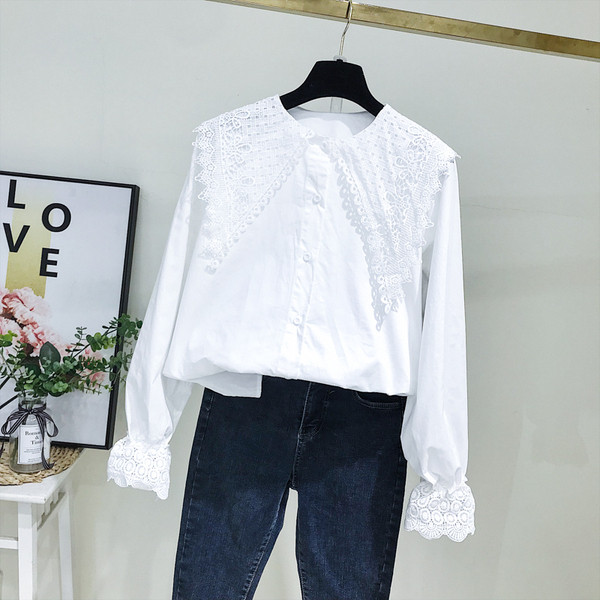 Camasa de dama model nou cu broderie alb