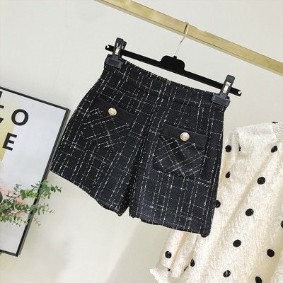 Model nou de pantaloni scurți casual dama cu buzunare in negru