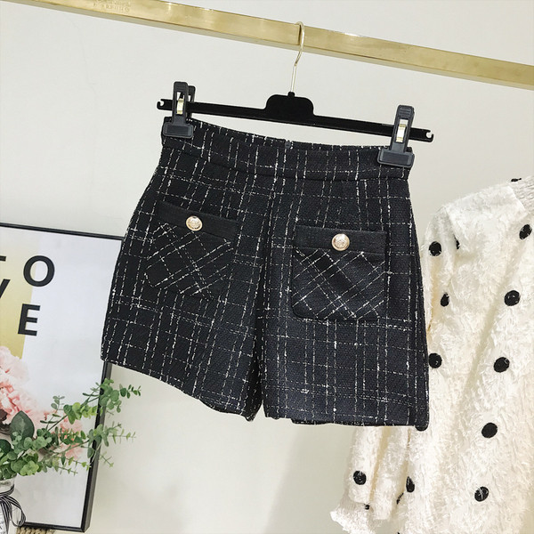 Model nou de pantaloni scurți casual dama cu buzunare in negru