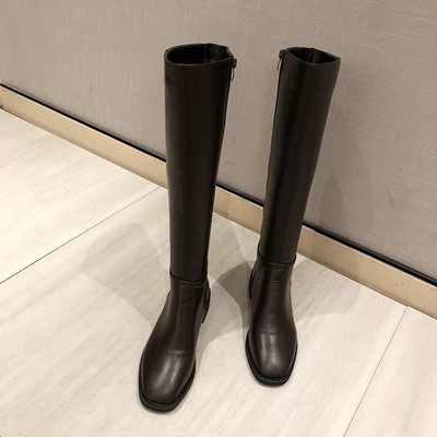 Cizme de dama din piele potrivite pentru iarna in negru