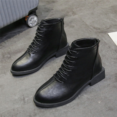 Cizme de dama din piele model casual in negru