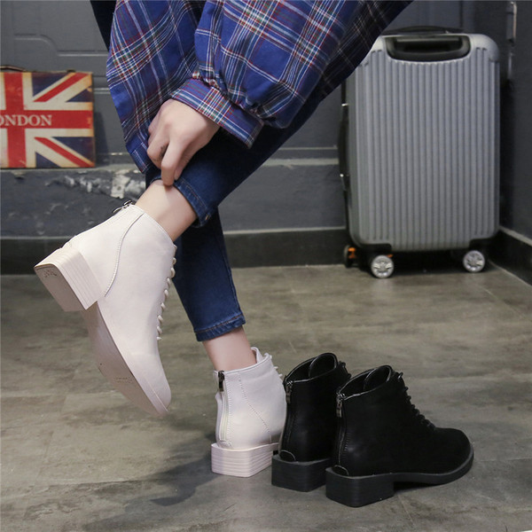 Cizme de dama din piele model casual in negru