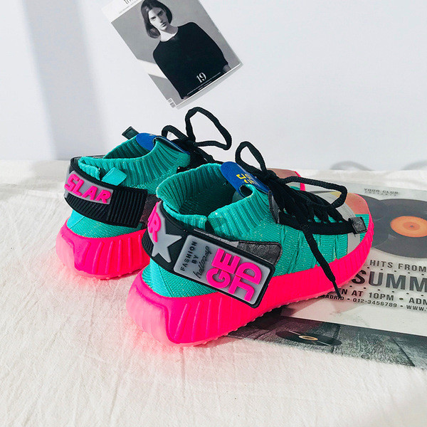 Tenisi casual de dama colorati cu sireturi in trei culori