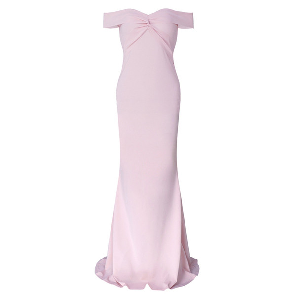 Rochie lungă de damă elegantă, cu bretele căzute și decolteu adânc în roșu și roz