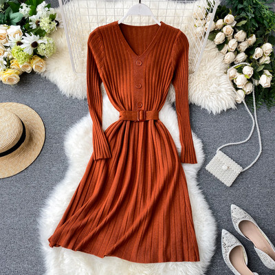 Rochie casual de dama cu curea si nasturi in mai multe culori