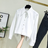 Camasa de dama model nou cu guler clasic si nasturi in alb si albastru