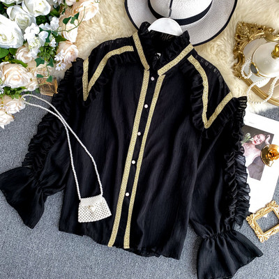 Cămașă modernă de damă cu nasturi în trei culori