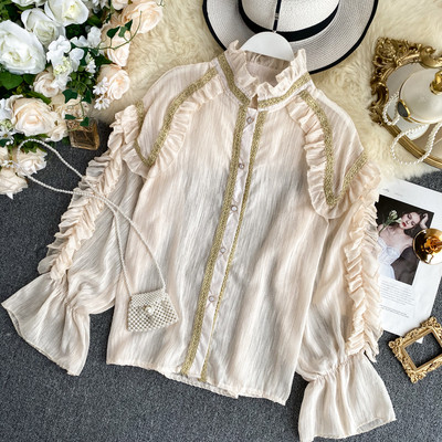 Cămașă modernă de damă cu nasturi în trei culori