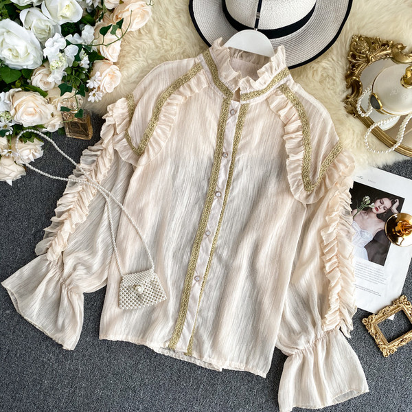 Cămașă modernă de damă cu nasturi în trei culori