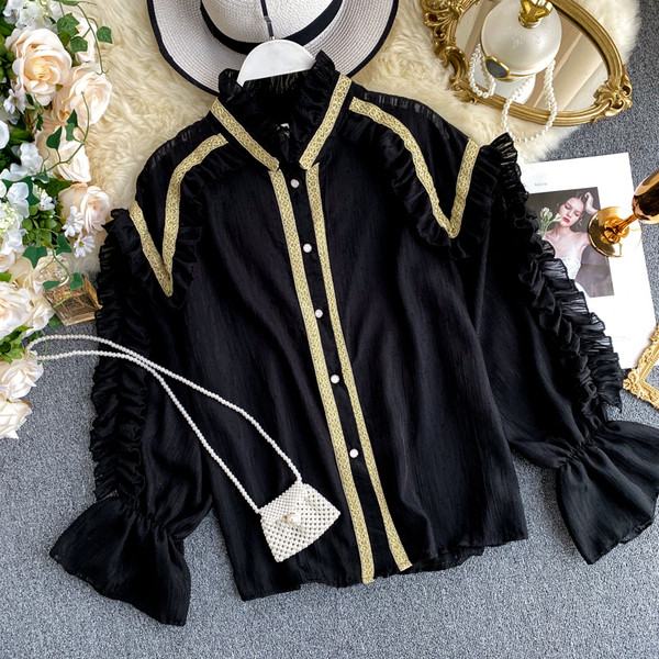 Cămașă modernă de damă cu nasturi în trei culori