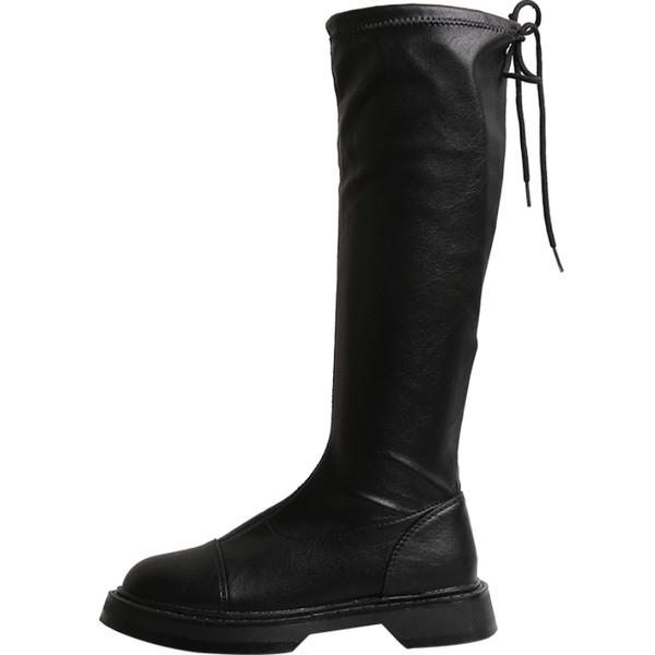 Ghete de dama moderne din piele potrivite pentru iarna in negru