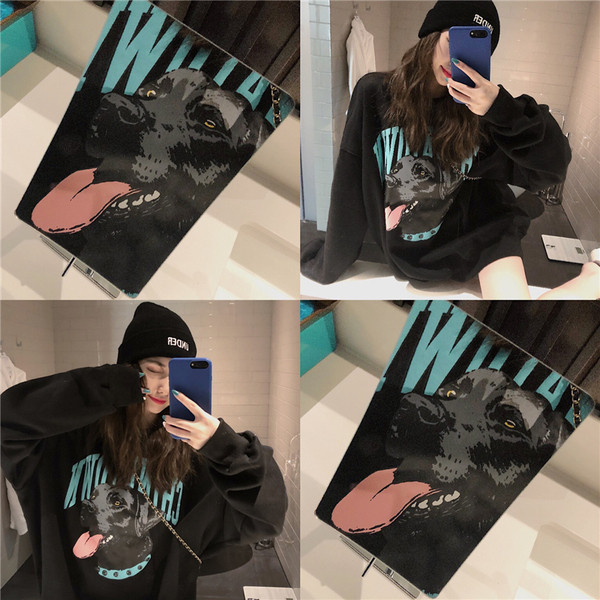 Bluză de damă sport-casual cu aplicație în gri, alb și negru