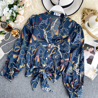 Cămașă modernă de damă colorată cu decolteu spitz în patru culori