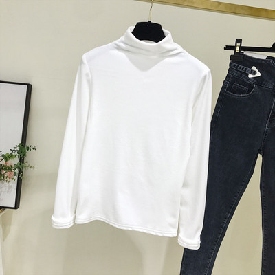 Bluza de dama actuala cu guler polo din catifea in mai multe culori