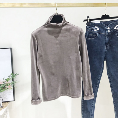 Bluza de dama actuala cu guler polo din catifea in mai multe culori