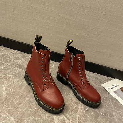 Ghete de dama moderne din piele ecologica in negru si rosu