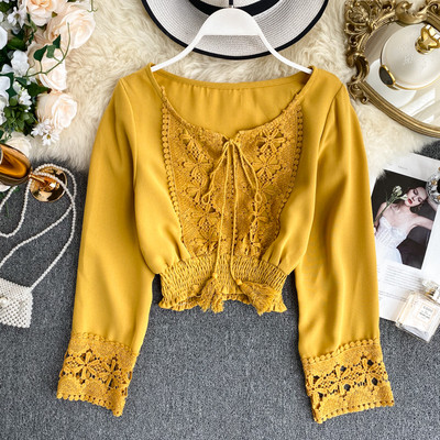 Női ing kerek nyakkivágással és csipkével több színben