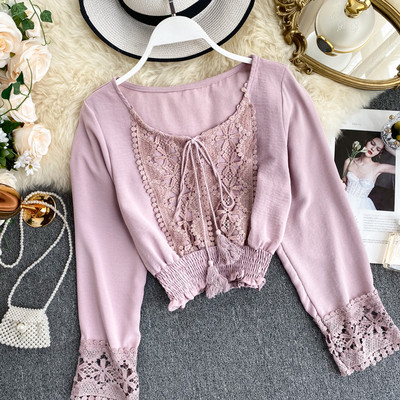 Női ing kerek nyakkivágással és csipkével több színben