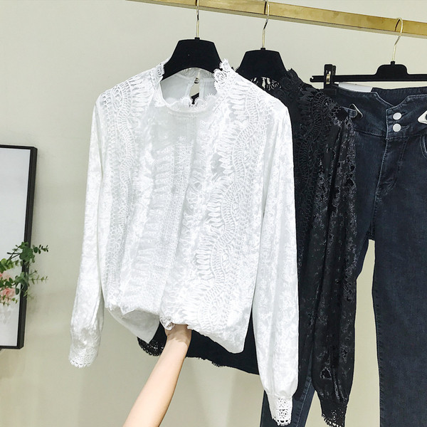 Bluza de dama model nou din catifea de culoare alba