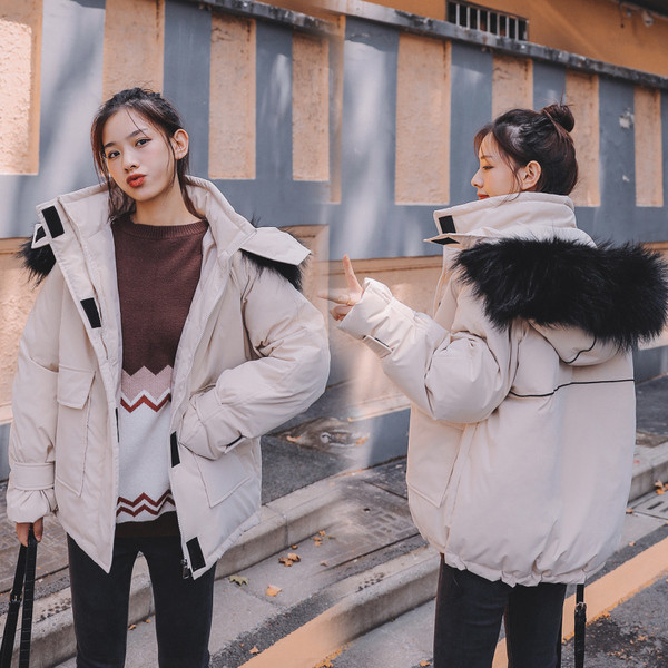 Jachetă scurtă de iarnă de damă modernă, cu glugă și buzunare în cinci culori