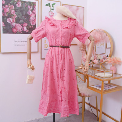 Νέο μοντέλο γυναικείο φόρεμα με κοντά μανίκια και ζώνη σε διάφορα χρώματα