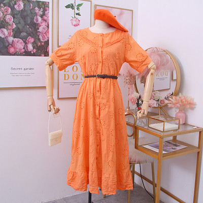 Νέο μοντέλο γυναικείο φόρεμα με κοντά μανίκια και ζώνη σε διάφορα χρώματα