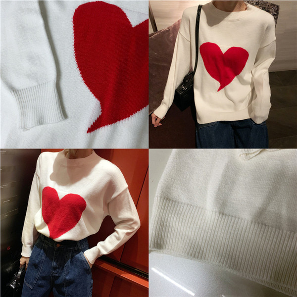 Γυναικείο casual πουλόβερ με οβάλ ντεκολτέ και εφαρμογή σε λευκό χρώμα