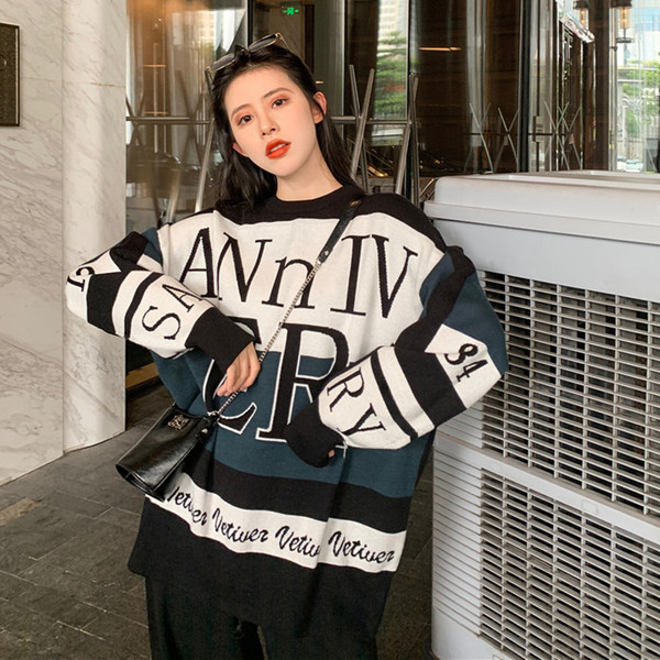 Pulover larg casual de dama cu model cu model