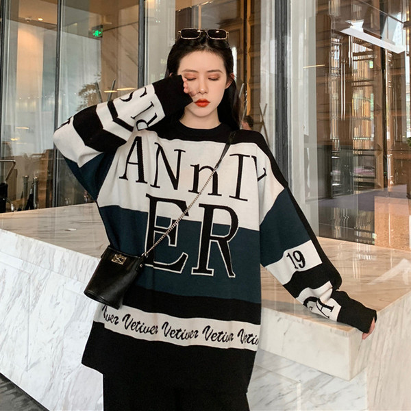 Pulover larg casual de dama cu model cu model