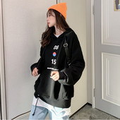 Hanorac controversat de zi cu zi pentru femei, cu glugă în gri și negru