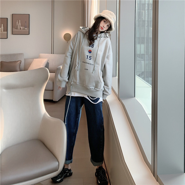 Hanorac controversat de zi cu zi pentru femei, cu glugă în gri și negru