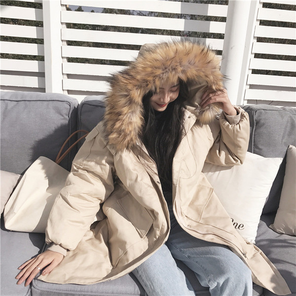 Jachetă lungă casual de damă cu buzunare și puf în patru culori