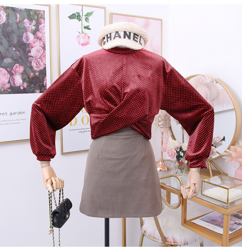 Bluză de damă modernă cu decolteu O și efect strălucitor - mai multe culori