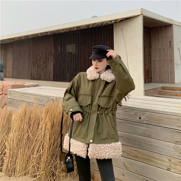 Jachetă modernă de damă cu nasturi și căptușeală moale în verde, galben și gri