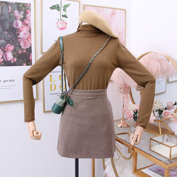 Bluza de dama model nou cu guler polo inalt - mai multe culori