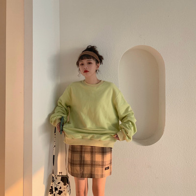 Γυναικεία casual φαρδύ μπλούζα σε μπλε και πράσινο χρώμα κλασικό μοντέλο