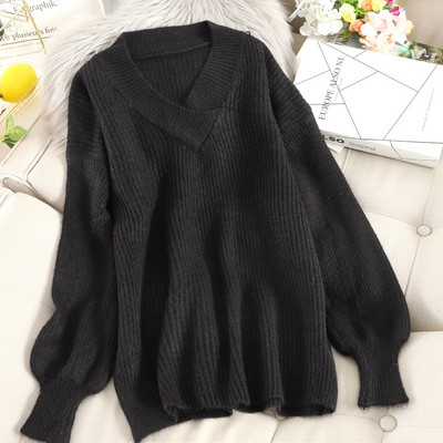 Pulover de dama cu decolteu spitz in mai multe culori