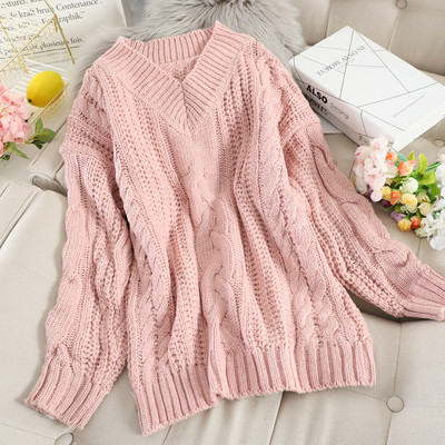 Női kötött pulóver spitz nyakkivágással, több színben