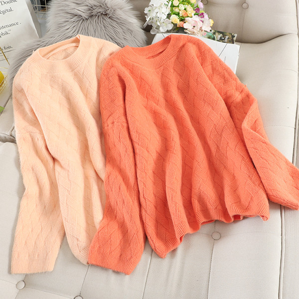 Pulover de dama casual cu decolteu rotund in mai multe culori