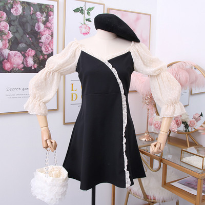 Rochie casual de dama cu decolteu spitz in maro, portocaliu si negru