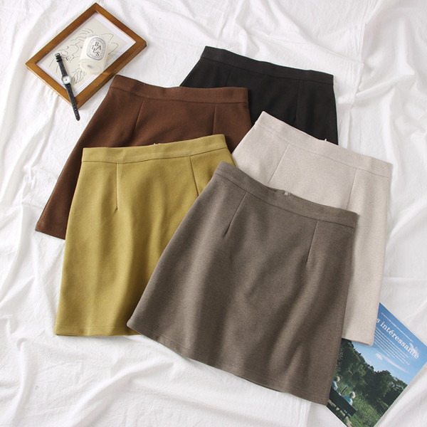 Fusta casual dama cu talie inalta in mai multe culori