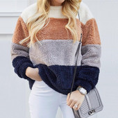 Pulover de dama modern cu decolteu O si maneci lungi in doua culori