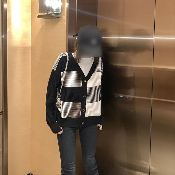 Női alkalmi csíkos mellény gombokkal